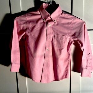 Brooks Brothers boys pink 100% cotton button down dress shirt